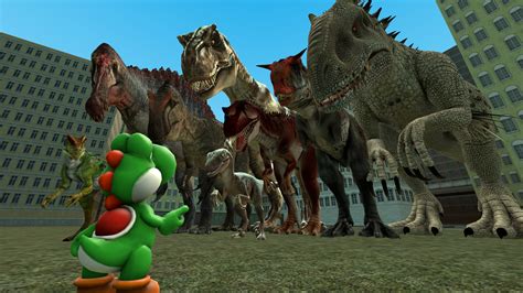 Yoshi meets his dinosaur cousins by kongzillarex619 on DeviantArt
