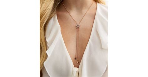 Rose Gold Tone Embellished Star Necklace | New Look