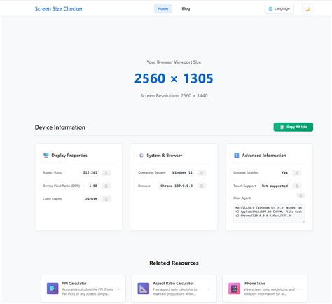 Screen Size Checker | Fast Launch