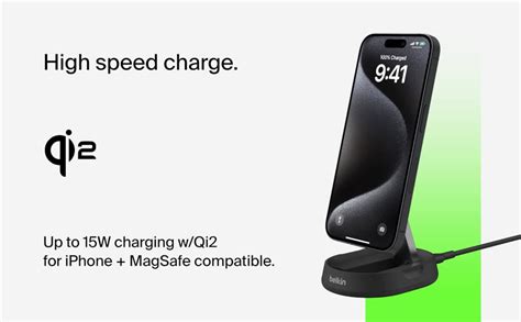 Belkin Magsafe Wireless 15W Qi2 Charging Stand | Magnetic Convertible ...