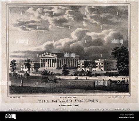 Girard College, Philadelphia. Lithograph by J.C. Wild, 1838, after T.U. Walter Stock Photo - Alamy