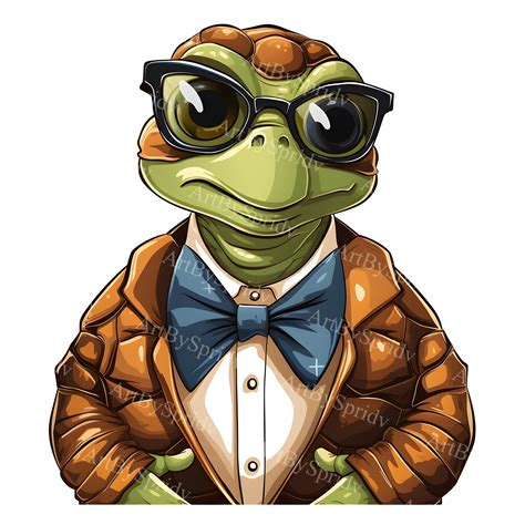 Cartoon Turtles With Glasses