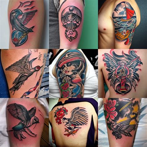 sailor jerry tattoo flash, swallow | Stable Diffusion
