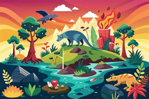 Illustration depicts the consequences of biodiversity loss showcasing ...