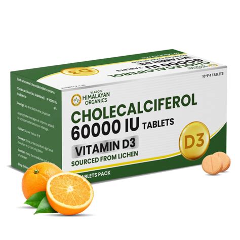 Vlado's Himalayan Organics Vitamin D3 60000 IU Tablets | Cholecalcifer