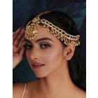 Gold Toned Handcrafted Metal Necklace