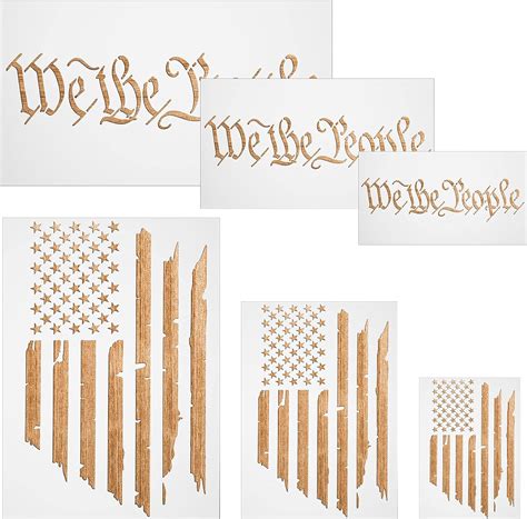 Outus 6 Pieces American Flag Stencils We The People India | Ubuy