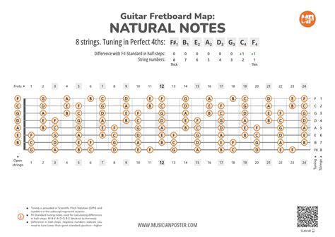 Image result for 8 String Guitar Fretboard Notes