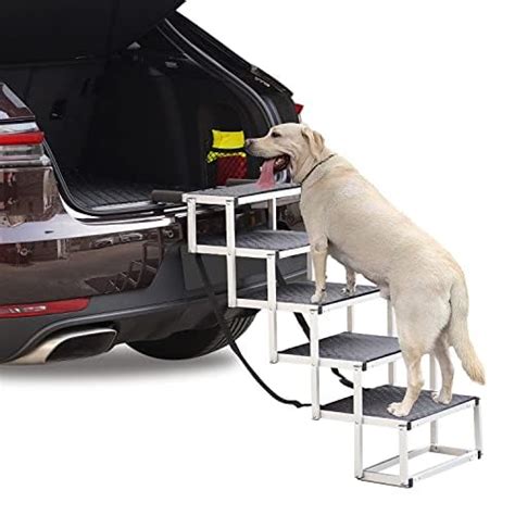 Buy Dog Car Stairs for Large Dogs SUV, Foldable Dog Car Steps Nonslip ...