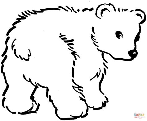 Cute Brown Bear Cub coloring page | Free Printable Coloring Pages