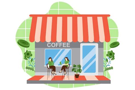 Cafe Shop Vector 的图像结果