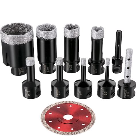 VEVOR Diamond Drill Bits 6/8/10/13/19/25/32/51 mm Diamond Hole Saw ...