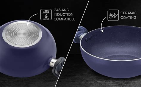 Prestige Ceraglide Ceramic Coated 3 Liters(24Cm) Non-Stick Kadai with ...