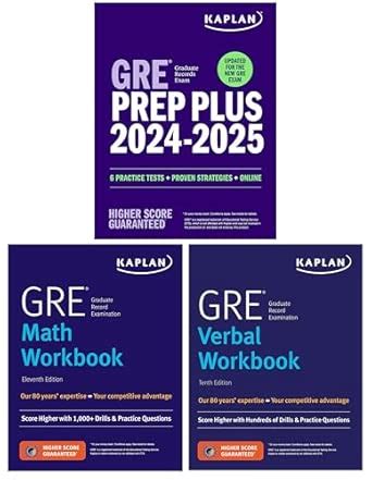 Kaplan GRE Prep Plus 2024-2025 / Kaplan GRE Math Workbook / Kaplan GRE ...