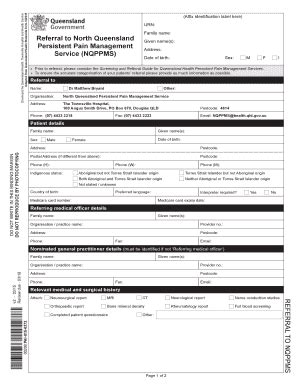 Referral To North Queensland Persistent Pain Management ...