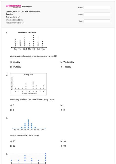 50+ Dot Plot worksheets for Class 5 on Wayground | Free & Printable