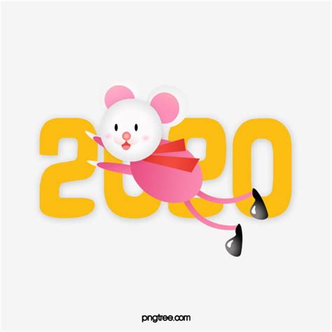 2020鼠年卡通形象裝飾, 2020, 卡通, 老鼠PSD格式素材和PNG圖片免費下載