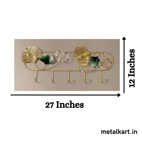 Soothing leaves handcrafted Wall Hook - Punam Metalcrafts