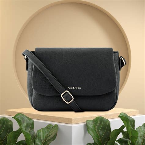 Buy Online Fastrack Sling Bag with Adjustable Strap in Black ...