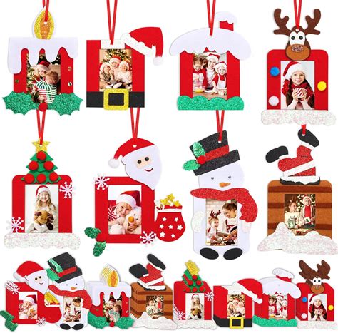 Amazon.com: Menkxi 48 Set Christmas Photo Ornaments Xmas Felt Picture ...