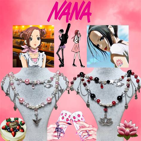 Nana & Hachi Inspired Necklaces, Grunge Strawberry Rockstar Nana Hachi ...