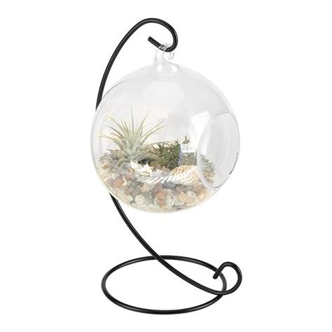 Buy Hanging Glass Terrarium Clear Large Glass Vase With 23cm Metal ...