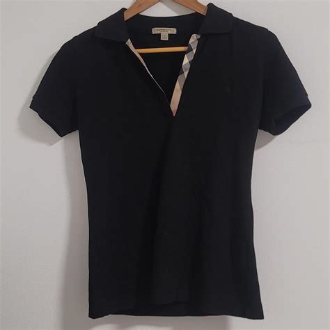 Burberry Women's Black Polo-shirts | Depop