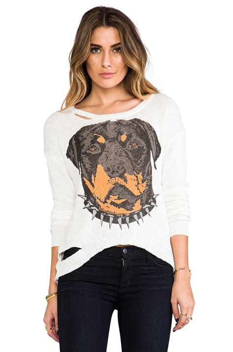 Lauren Moshi Jewel Large Color Rot Head Sweater in Natural | REVOLVE