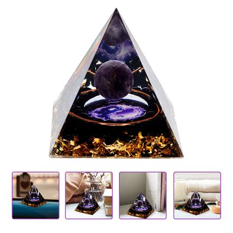 Buy TINKSKY Pyramid Crystal Pyramids Statue Egyptian Figurine Orgone ...
