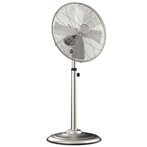 Utilitech 16-in Indoor Oscillating Pedestal Fan , Nickel Brushed in the ...