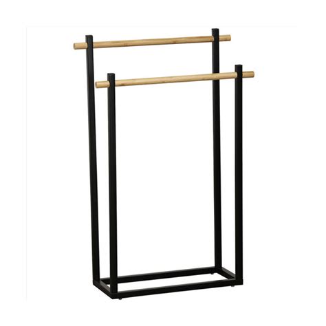 Držač peškira sa dve prečke bambus crna Tendance 96164237 | Volim svoj dom