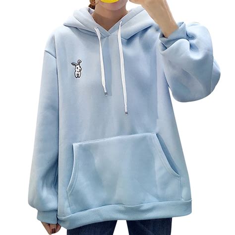 Women Oversized Hoodie Kawaii Rabbit Ears Hoodies And Sweatshirts Cute ...
