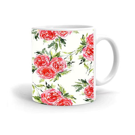 Buy Khakee Floral Theme Printed Ceramic Coffee Mug (325 ml) Online at ...