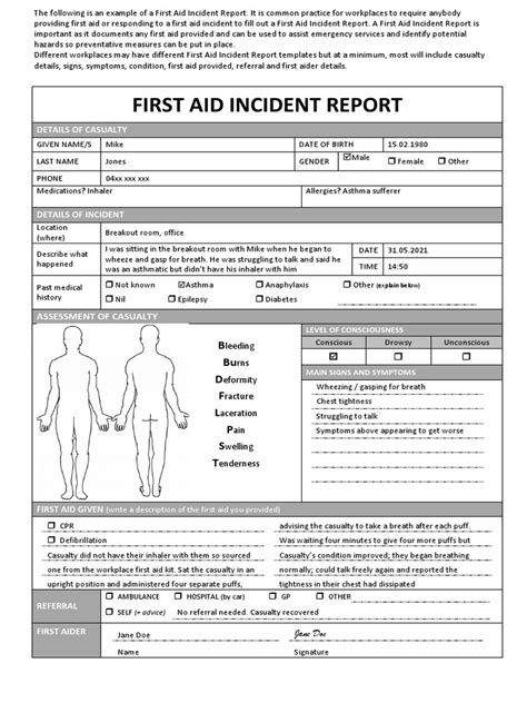 Image result for First Aid Introduction Narrative Reprt
