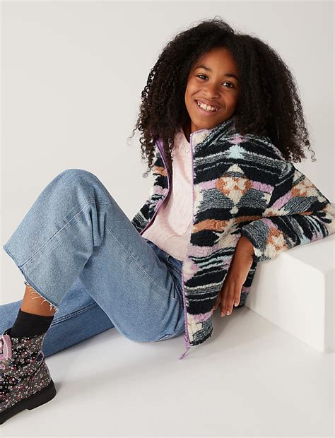 Buy Borg Aztec Jacket at Marks & Spencer