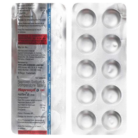 Naprosyn D 250 - Strip of 10 Tablets : Amazon.in: Health & Personal Care