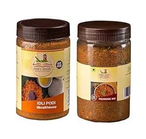 IYER'S RECIPE Homemade Idly Podi & Puliyogare Mix Combo of 2 ...