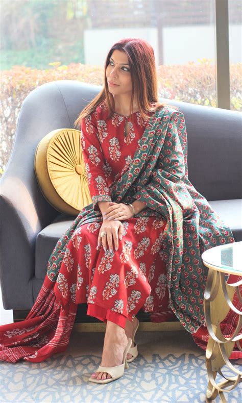 Cotton Sanganeri Print Red Suit Set with Printed Cotton Dupatta – Baareeki