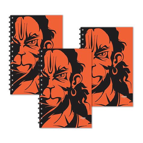 ESCAPER Orange Half Face Hanuman Diary (Ruled - A5 Size - 8.5 x 5.5 ...