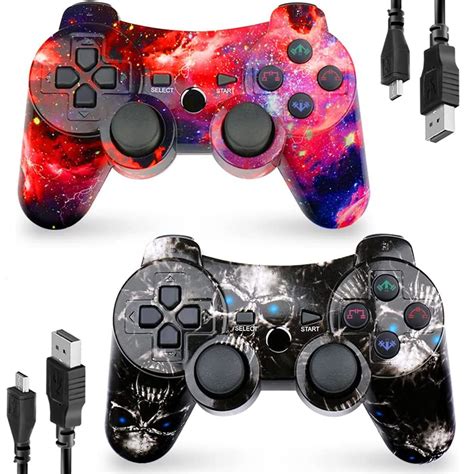 CHENGDAO PS3 Controller Wireless 2 Pack Double Shock Gamepad for ...