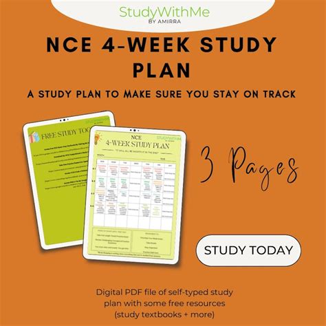 Image result for Nce Study Schedule PDF
