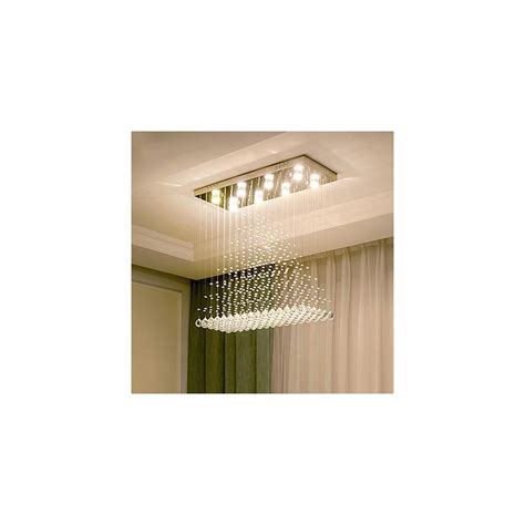 Buy Moooni Modern Rectangle Crystal Chandeliers Raindrop Rectangular ...