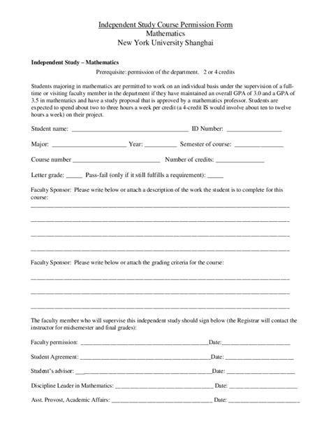 Fillable Online shanghai nyu Departmental Permission Form - NYU ...