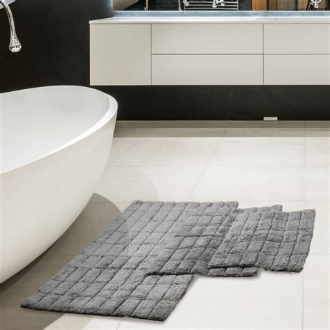 Buy MASPAR Slab Comose Cotton Checked Anti-Slip Bath Mat - 120x70cm ...