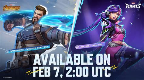 Marvel Rivals Adds New Legendary Skins for Captain America and Luna Snow