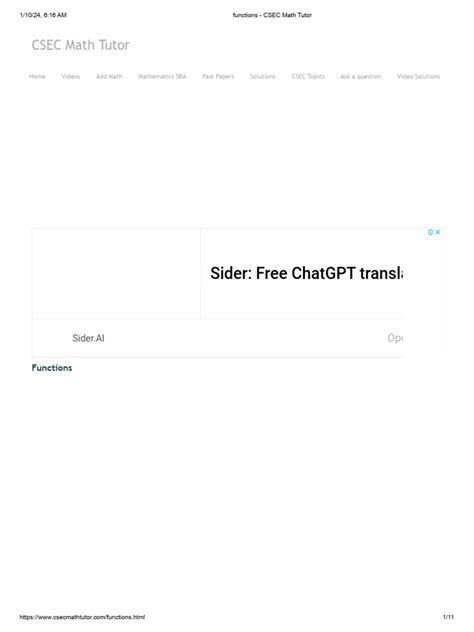 Image result for CSEC Math Function