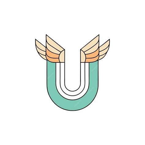 Premium Vector | Logo Of Letter U With Wings On The White Background