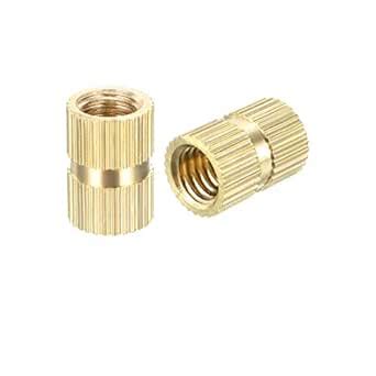 uxcell Knurled Threaded Insert, M6 x 12mm (L) x 8.5mm (OD) Female ...