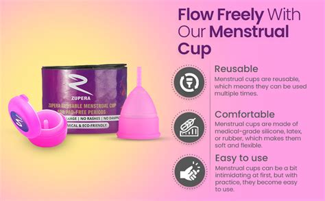 ZUPERA Reusable, Collapsible & Foldable Silicone Menstrual Cup For ...