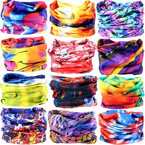 Yashinika Multicolour Pack of 12 Bandana Headband Face Mask, Outdoor ...